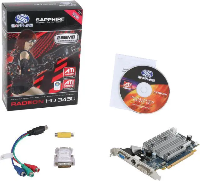 Alt view image 5 of 5 - SAPPHIRE Radeon HD 3450 256MB GDDR2 PCI Express 2.0 x16 CrossFireX Support Graphics Card 100233L