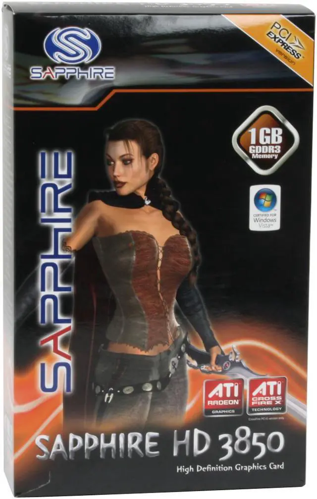 Alt view image 8 of 8 - SAPPHIRE Radeon HD 3850 1GB GDDR3 PCI Express 2.0 x16 CrossFireX Support Graphics Card 100227L