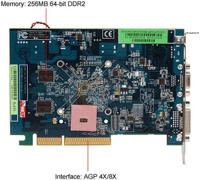 Alt view image 4 of 7 - SAPPHIRE Radeon HD 2400PRO 256MB GDDR2 AGP 4X/8X Graphics Card 100232L