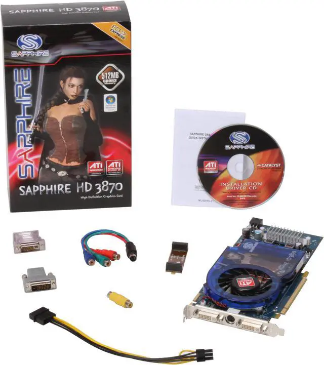 Alt view image 6 of 6 - SAPPHIRE Radeon HD 3870 512MB GDDR3 PCI Express 2.0 x16 CrossFireX Support Graphics Card 100225DDR3L