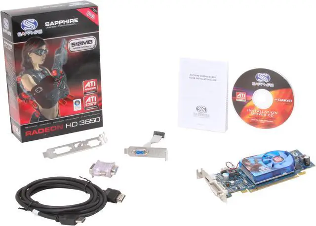Alt view image 5 of 5 - SAPPHIRE Radeon HD 3650 512MB GDDR2 PCI Express 2.0 x16 CrossFireX Support Low Profile Graphics Card 100236HDMI