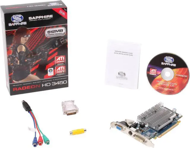 Alt view image 5 of 5 - SAPPHIRE Radeon HD 3450 512MB GDDR2 PCI Express 2.0 x16 CrossFireX Support Graphics Card 100234VGAL