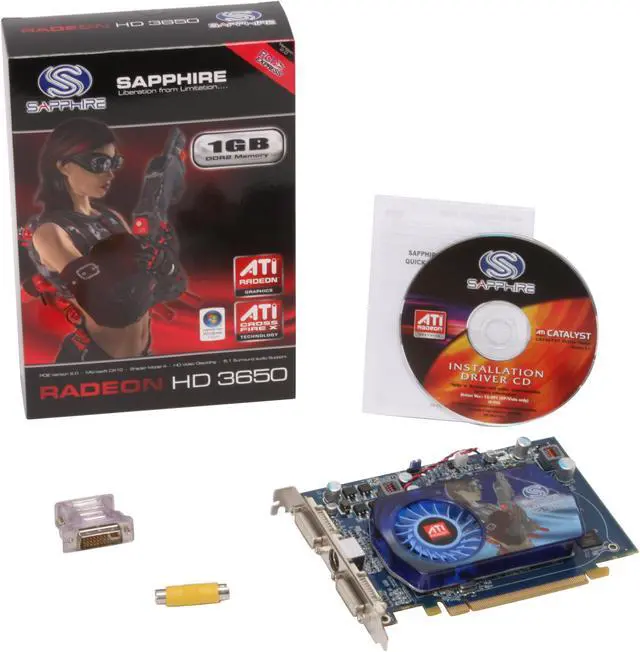 Alt view image 5 of 5 - SAPPHIRE Radeon HD 3650 1GB GDDR2 PCI Express 2.0 x16 CrossFireX Support Graphics Card 100236-1GL