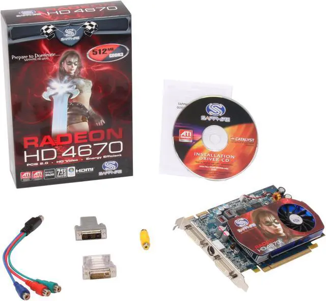 Alt view image 5 of 5 - SAPPHIRE Radeon HD 4670 512MB GDDR3 PCI Express 2.0 x16 CrossFireX Support Graphics Card 100255L