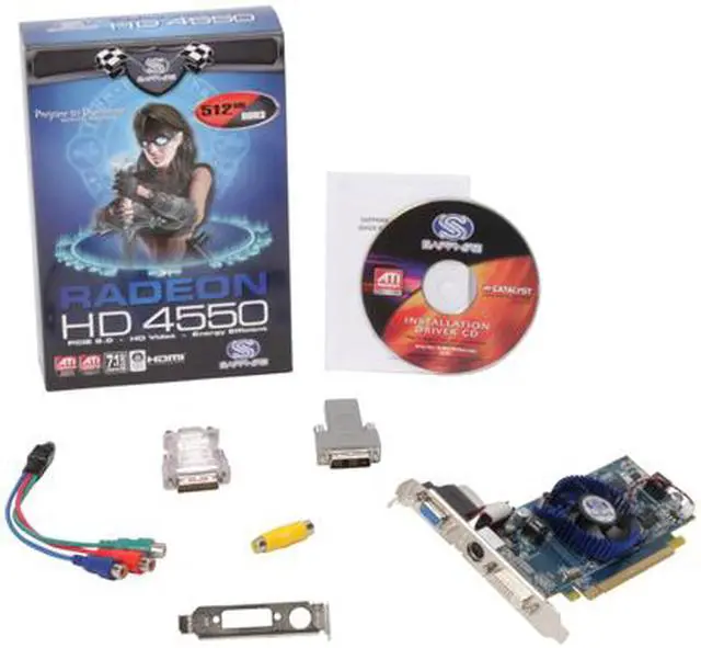 Alt view image 5 of 5 - SAPPHIRE Radeon HD 4550 512MB GDDR3 PCI Express 2.0 x16 CrossFireX Support Low Profile Graphics Card 100252L