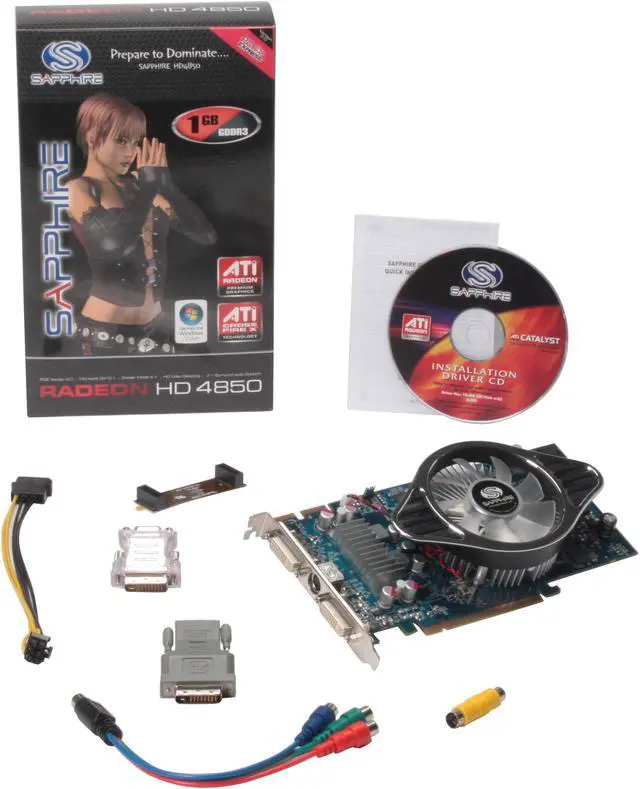 Alt view image 5 of 5 - SAPPHIRE Radeon HD 4850 1GB GDDR3 PCI Express 2.0 x16 CrossFireX Support Graphics Card 100258-1GL