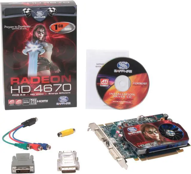 Alt view image 4 of 4 - SAPPHIRE Radeon HD 4670 1GB GDDR3 PCI Express 2.0 x16 CrossFireX Support Graphics Card 100256L