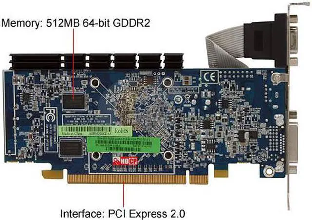 Alt view image 4 of 5 - SAPPHIRE Radeon HD 4350 512MB GDDR2 PCI Express 2.0 x16 Low Profile Graphics Card 100264L