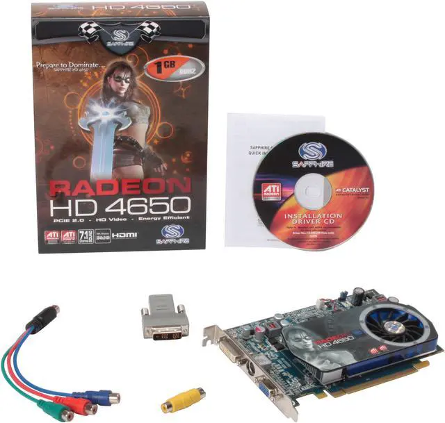 Alt view image 5 of 5 - SAPPHIRE Radeon HD 4650 1GB GDDR2 PCI Express 2.0 x16 Graphics Card 100254L