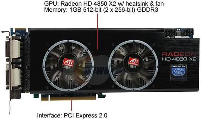 Alt view image 3 of 6 - SAPPHIRE Radeon HD 4850 X2 1GB GDDR3 PCI Express 2.0 x16 CrossFireX Support Graphics Card 100260SR