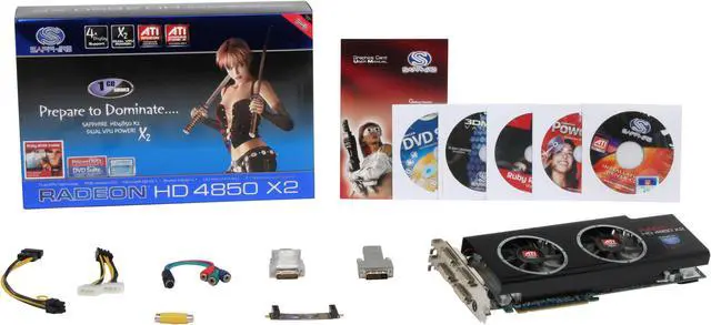 Alt view image 6 of 6 - SAPPHIRE Radeon HD 4850 X2 1GB GDDR3 PCI Express 2.0 x16 CrossFireX Support Graphics Card 100260SR