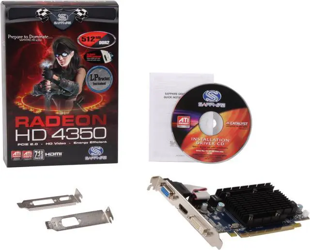 Alt view image 4 of 4 - SAPPHIRE Radeon HD 4350 512MB DDR2 PCI Express 2.0 x16 CrossFireX Support Low Profile Ready Graphics Card 100264HDMI