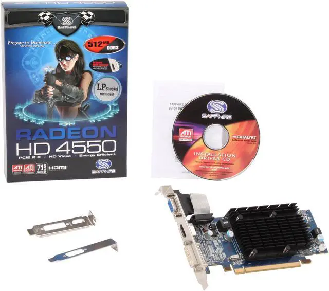 Alt view image 5 of 5 - SAPPHIRE Radeon HD 4550 512MB DDR3 PCI Express 2.0 x16 Low Profile Ready Graphics Card 100252HDMI