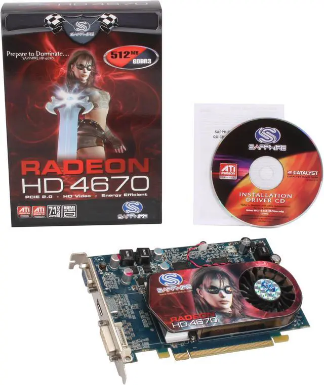 Alt view image 5 of 5 - SAPPHIRE Radeon HD 4670 512MB GDDR3 PCI Express 2.0 x16 CrossFireX Support Graphics Card 100255HDMI