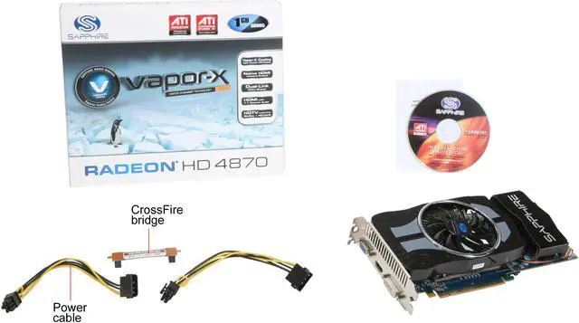 Alt view image 6 of 6 - SAPPHIRE Radeon HD 4870 1GB GDDR5 PCI Express 2.0 x16 CrossFireX Support Graphics Card Vapor-X