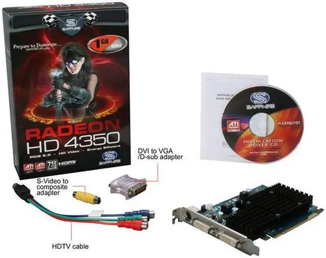 Alt view image 5 of 5 - SAPPHIRE Radeon HD 4350 1GB GDDR2 PCI Express 2.0 x16 CrossFireX Support Graphics Card 100274L