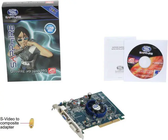 Alt view image 3 of 3 - SAPPHIRE Radeon HD 2400PRO 512MB DDR2 AGP 8X Graphics Card 100278L