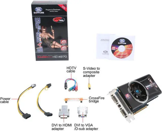 Alt view image 6 of 6 - SAPPHIRE Radeon HD 4870 512MB GDDR5 PCI Express 2.0 x16 CrossFireX Support Graphics Card 279L
