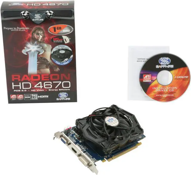 Alt view image 5 of 5 - SAPPHIRE Radeon HD 4670 1GB DDR3 PCI Express 2.0 x16 CrossFireX Support Graphics Card 100296HDMI