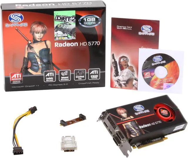 Alt view image 6 of 6 - SAPPHIRE Radeon HD 5770 1GB GDDR5 PCI Express 2.0 x16 CrossFireX Support Graphics Card 100283SR