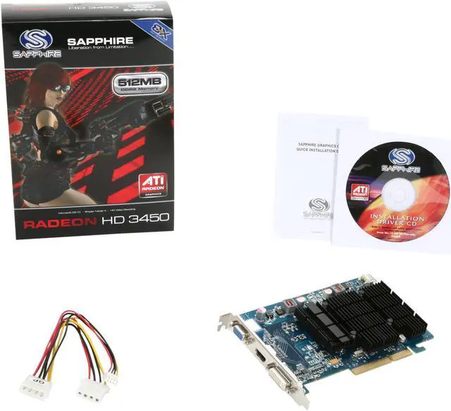 Alt view image 5 of 5 - SAPPHIRE Radeon HD 3450 512MB DDR2 AGP 8X Graphics Card 100298L