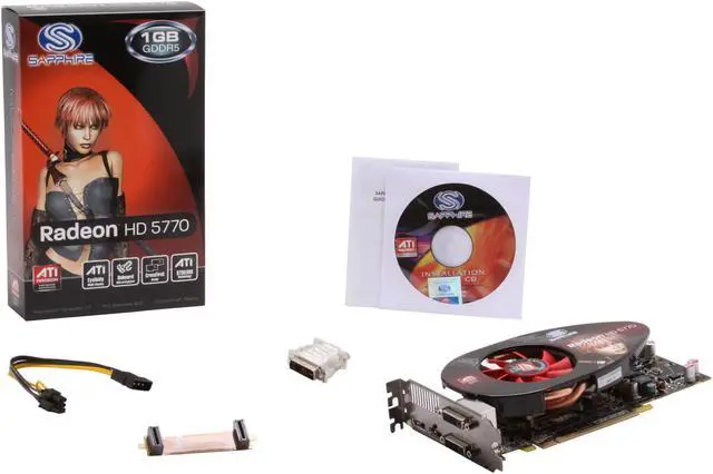 Alt view image 6 of 6 - SAPPHIRE Radeon HD 5770 1GB GDDR5 PCI Express 2.0 x16 CrossFireX Support Graphics Card 100283-2L