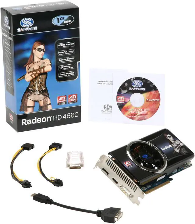 Alt view image 6 of 6 - SAPPHIRE Radeon HD 4860 1GB GDDR5 PCI Express 2.0 x16 CrossFireX Support Graphics Card 100286L