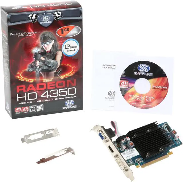 Alt view image 5 of 5 - SAPPHIRE Radeon HD 4350 1GB DDR2 PCI Express 2.0 x16 CrossFireX Support Low Profile Ready Graphics Card 100274HDMI