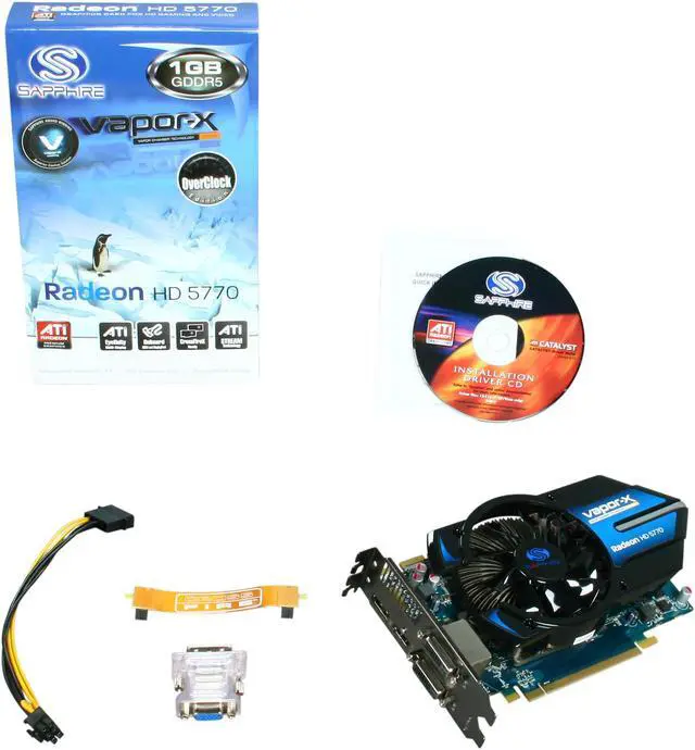 Alt view image 6 of 6 - SAPPHIRE Vapor-X Radeon HD 5770 1GB GDDR5 PCI Express 2.0 x16 CrossFireX Support Graphics Card 100283VXL
