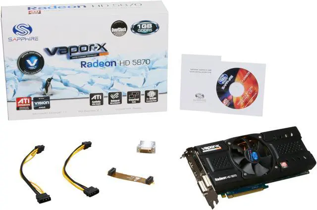 Alt view image 6 of 6 - SAPPHIRE Vapor-X Radeon HD 5870 1GB GDDR5 PCI Express 2.0 x16 CrossFireX Support Graphics Card 100281VX-2SR