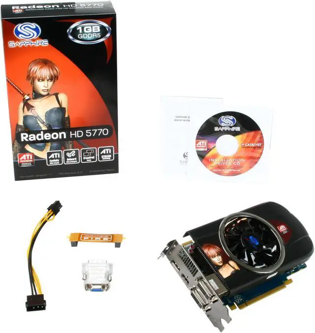 Alt view image 5 of 5 - SAPPHIRE Radeon HD 5770 1GB GDDR5 PCI Express 2.1 x16 CrossFireX Support Graphics Card 100283-3L