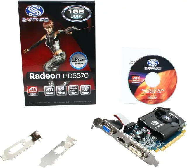Alt view image 5 of 5 - SAPPHIRE Radeon HD 5570 1GB DDR3 PCI Express 2.1 x16 Low Profile Ready Graphics Card 100293L