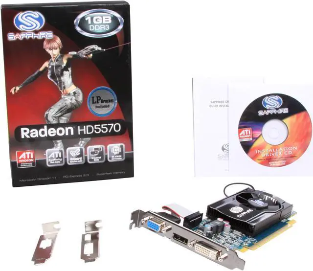 Alt view image 5 of 5 - SAPPHIRE Radeon HD 5570 1GB DDR3 PCI Express 2.1 x16 CrossFireX Support Low Profile Ready Graphics Card 100293DP