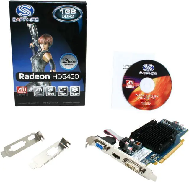 Alt view image 5 of 5 - SAPPHIRE Radeon HD 5450 (Cedar) 1GB DDR2 PCI Express 2.1 x16 CrossFireX Support Low Profile Ready Graphics Card 100292L