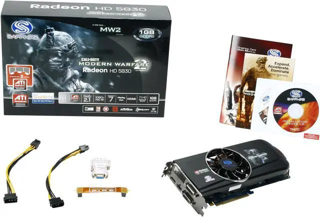 Alt view image 6 of 6 - SAPPHIRE Radeon HD 5830 1GB GDDR5 PCI Express 2.1 x16 CrossFireX Support Graphics Card 100297SR