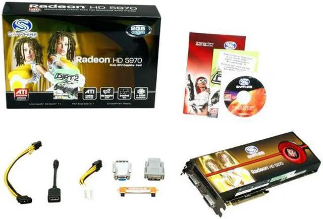 Alt view image 6 of 6 - SAPPHIRE Radeon HD 5970 (Hemlock) 2GB GDDR5 PCI Express 2.1 x16 CrossFireX Support Graphics Card 100280SR