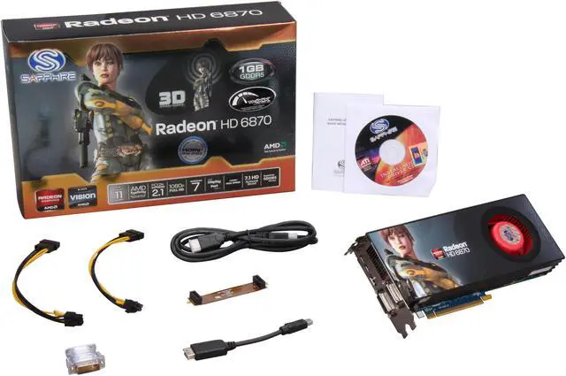 Alt view image 6 of 6 - SAPPHIRE Radeon HD 6870 1GB GDDR5 PCI Express 2.1 x16 CrossFireX Support Graphics Card 100314SR