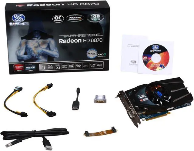 Alt view image 6 of 6 - SAPPHIRE Toxic Radeon HD 6870 1GB GDDR5 PCI Express 2.1 x16 CrossFireX Support Graphics Card 100314TXSR