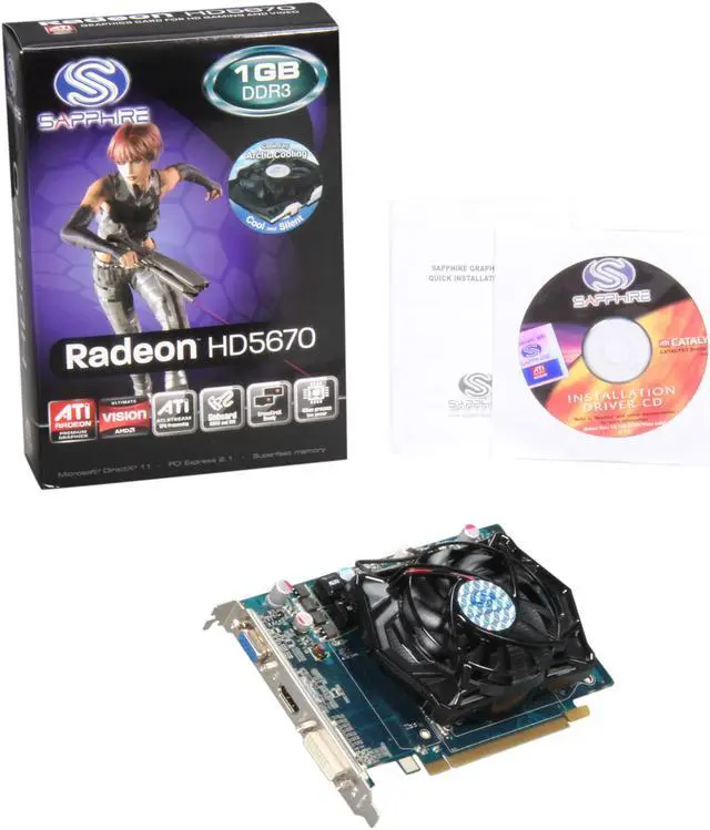 Alt view image 5 of 5 - SAPPHIRE Radeon HD 5670 1GB DDR3 PCI Express 2.1 x16 Graphics Card 100289VGAL
