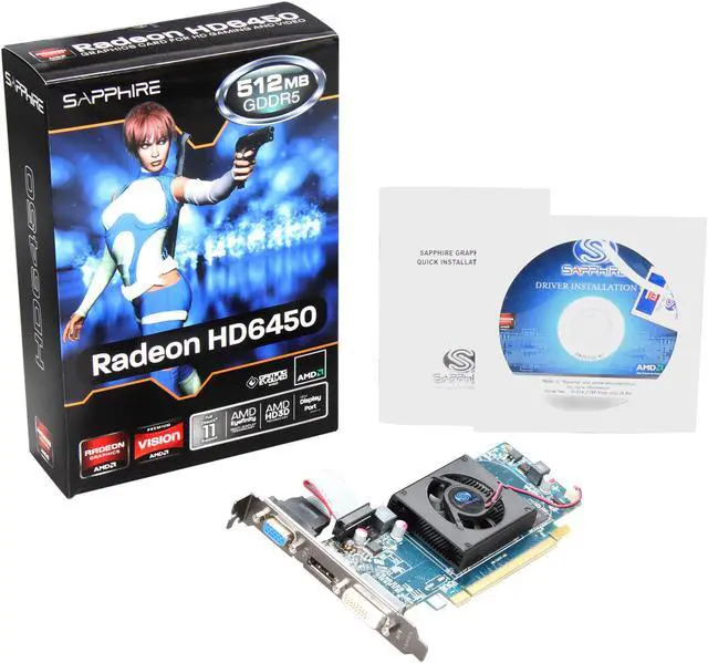Alt view image 5 of 5 - SAPPHIRE Radeon HD 6450 512MB GDDR5 PCI Express 2.1 x16 Low Profile Ready Graphics Card 100321DDR5L
