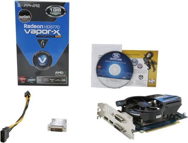 Alt view image 6 of 6 - SAPPHIRE Vapor-X  Radeon HD 6770 1GB 128-bit GDDR5 PCI Express 2.1 x16 HDCP Ready CrossFireX Support Video Card (100328VXL)