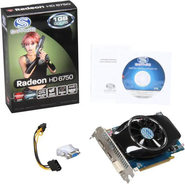 Alt view image 6 of 6 - SAPPHIRE Radeon HD 6750 1GB GDDR5 PCI Express 2.1 x16 CrossFireX Support Graphics Card 100327L