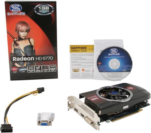 Alt view image 6 of 6 - SAPPHIRE Radeon HD 6770 1GB GDDR5 PCI Express 2.1 x16 CrossFireX Support Graphics Card 100328L