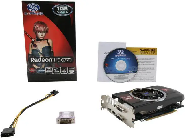 Alt view image 6 of 6 - SAPPHIRE Radeon HD 6770 1GB GDDR5 PCI Express 2.1 x16 CrossFireX Support Graphics Card 100338L