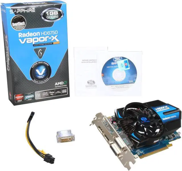 Alt view image 6 of 6 - SAPPHIRE Vapor-X Radeon HD 6750 1GB 128-bit GDDR5 PCI Express 2.1 x16 HDCP Ready CrossFireX Support Video Card with Eyefinity (100327VXL)