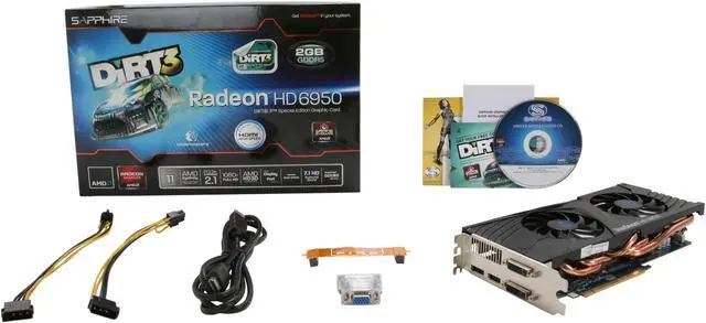 Alt view image 6 of 6 - SAPPHIRE 100312-3SR Radeon HD 6950 Dirt3 Edition 2GB 256-bit GDDR5 PCI Express 2.1 x16 HDCP Ready CrossFireX Support Video Card with Eyefinity