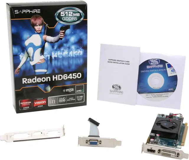Alt view image 6 of 6 - SAPPHIRE Radeon HD 6450 512MB DDR5 PCI Express 2.1 x16 Low Profile Ready Graphics Card 100321DDR5LP
