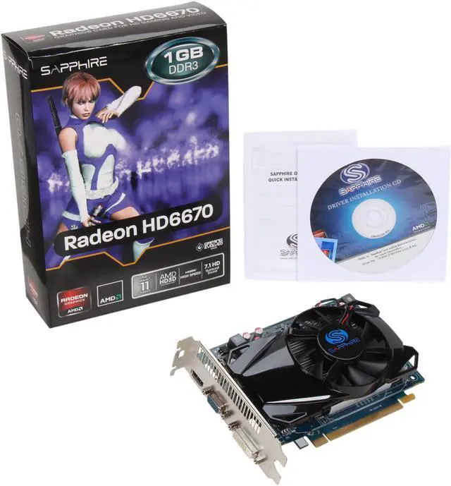 Alt view image 5 of 5 - SAPPHIRE Radeon HD 6670 1GB 128-bit DDR3 PCI Express 2.1 x16 HDCP Ready  Video Card ( 100326DDR3L )