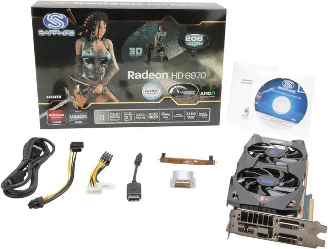 Alt view image 6 of 6 - SAPPHIRE Radeon HD 6970 2GB GDDR5 PCI Express 2.1 x16 CrossFireX Support Graphics Card 100311-3SR