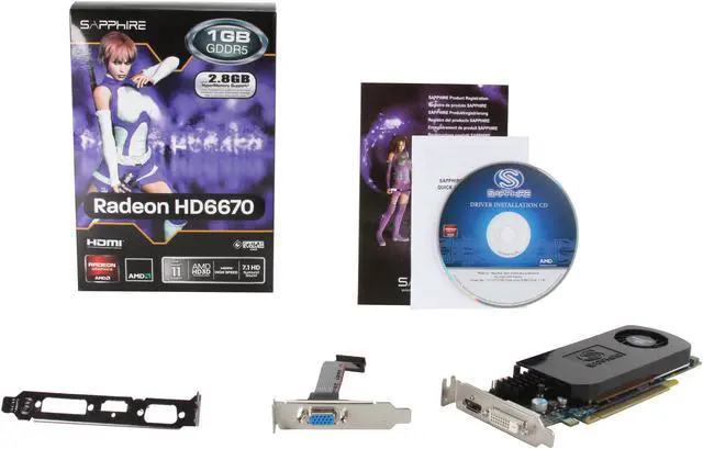Alt view image 5 of 5 - SAPPHIRE Radeon HD 6670 1GB 128-bit GDDR5 PCI Express 2.1 x16 HDCP Ready Low Profile Video Card (100326LP )